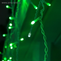 Гирлянда &laquo;Бахрома&raquo; 3 &times; 0.6 м, IP44, УМС, белая нить, 160 LED, свечение зелёное, мерцание белым, 220 В