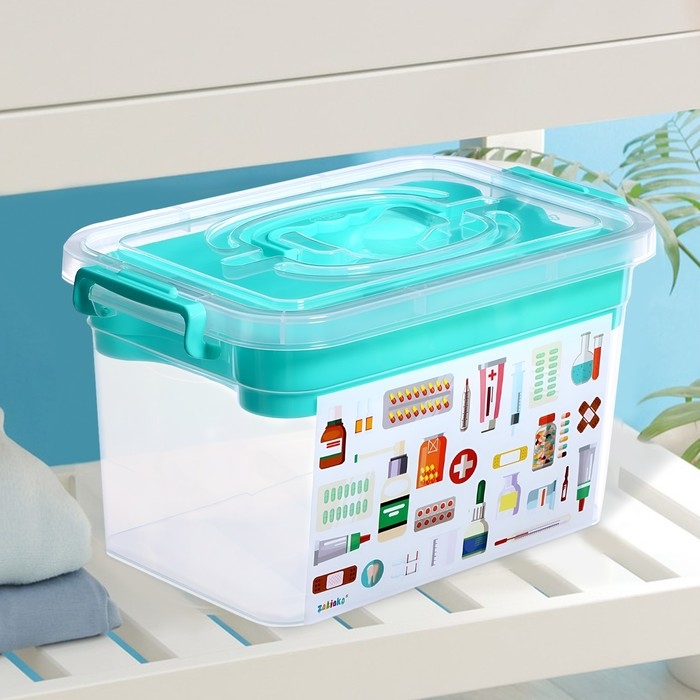 Ящик для хранения &laquo;Аптечка&raquo;, с вкладышем, 6,5 л