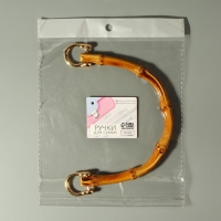 Ручка для сумки, бамбук, с полукольцами, 13,5 &times; 10,5 см, цвет бежевый/золотой