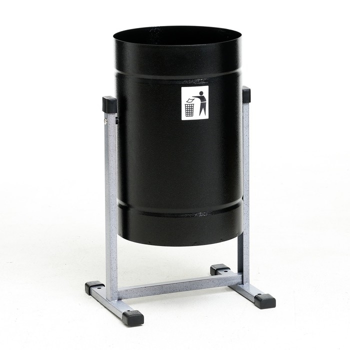 Урна уличная &laquo;Уралочка Бюджет&raquo; 21 л, 35 х 55 х 26,5 см, черная, бак 0,6 мм