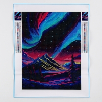 Новогодняя алмазная мозаика с полным заполнением на холсте &laquo;Новый год. Северное сияние&raquo;, 30 х 40 см