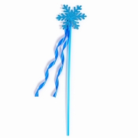 Карнавальный жезл &laquo;Снежинка&raquo;, цвет голубой, с ленточками