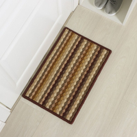 Коврик влаговпитывающий придверный Доляна &laquo;Цветная косичка&raquo;, 38&times;57 см, цвет коричневый