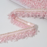 Тесьма декоративная «Твидовая», односторонняя, 35 мм, 5 ± 0,5 м, цвет розовый Тесьма декоративная «Твидовая», односторонняя, 35 мм, 5 ± 0,5 м, цвет розовый