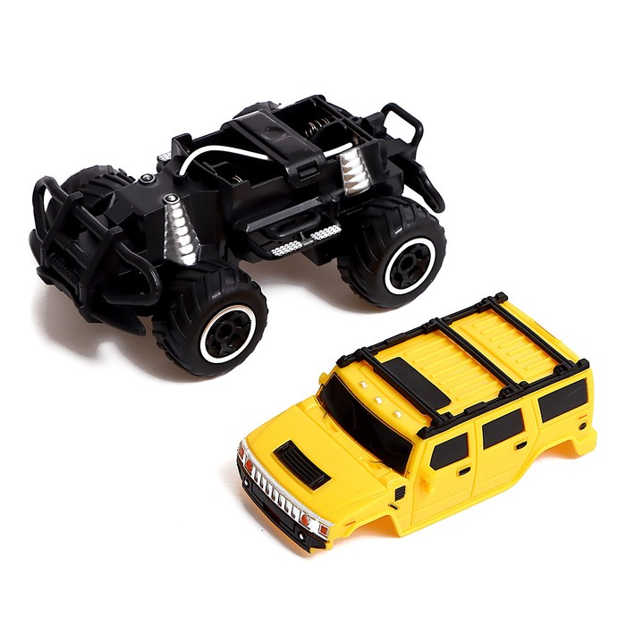 Джип радиоуправляемый &laquo;Хамер&raquo;, работает от батареек, цвет жёлтый