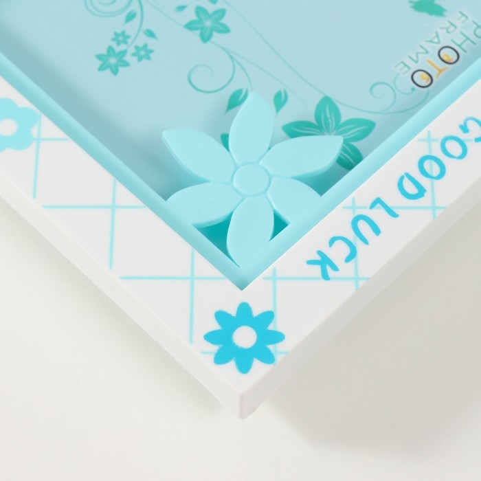 Фоторамка пластик 13х18 см "Цветочная" голубая 23х2х18 см