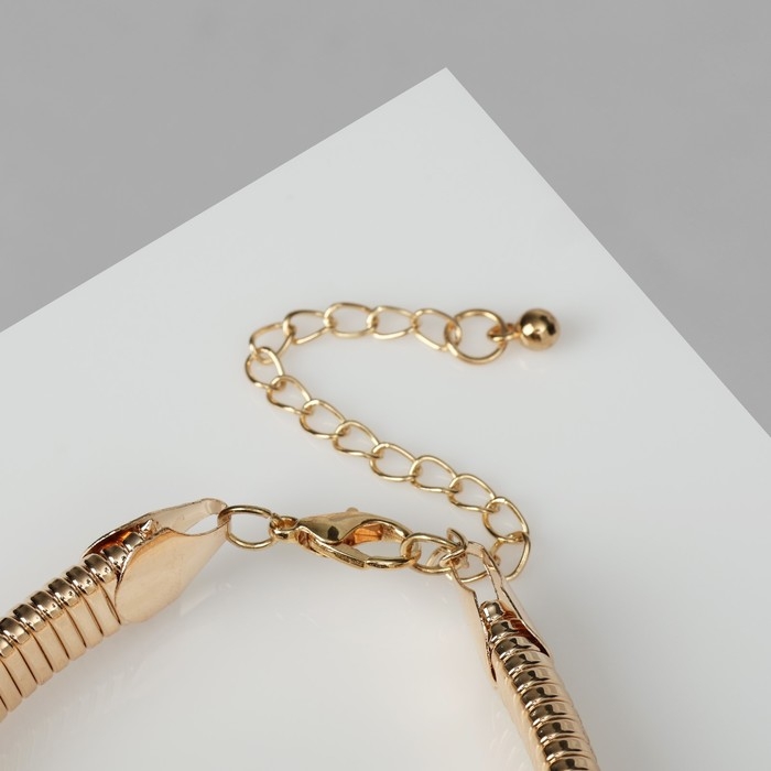 Браслет металл &laquo;Рельеф&raquo; узкий, 26 см, цвет золото