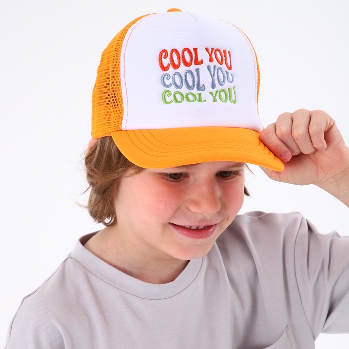 Кепка детская для мальчика с сеткой COOL YOU, цвет оранжевый, р-р 52&ndash;54, 5&ndash;7 лет