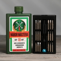 Набор отверток в фляге &laquo;Набор мастера&raquo;, универсальный, 18 предметов