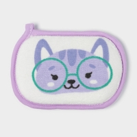 Мочалка детская для купания Доляна &laquo;Котёнок&raquo;, 12&times;8 см, фиолетовый