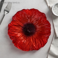 Тарелка &laquo;Маки&raquo;, d=21 см, цвет красный