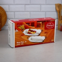 Блюдо «Роза», 1.8 л, прямоугольное, золотая обводка, фарфор, Иран Блюдо «Роза», 1.8 л, прямоугольное, золотая обводка, фарфор, Иран