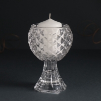 Подсвечник стекло на 1 свечу d=3 см "Ромбы" прозрачный 8х8х11 см