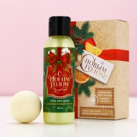 Подарочный набор косметики &laquo;С Новым Годом!&raquo;, гель для душа 100 мл и бомбочка для ванны 40 г, Новый Год