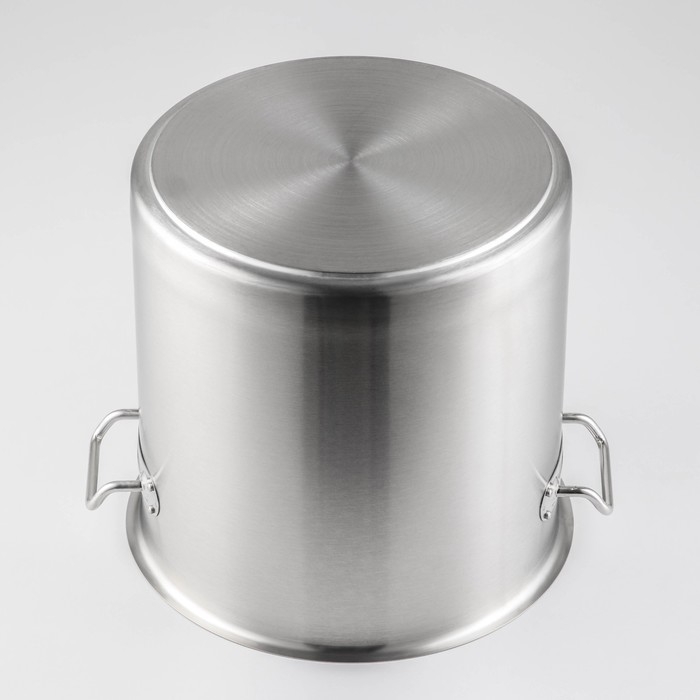 Кастрюля из нержавеющей стали Hanna Kn&ouml;vell HoReCa, 20 л, толщина 0,8 мм, 201 сталь, металлическая крышка, с теплораспределительным слоем, индукция