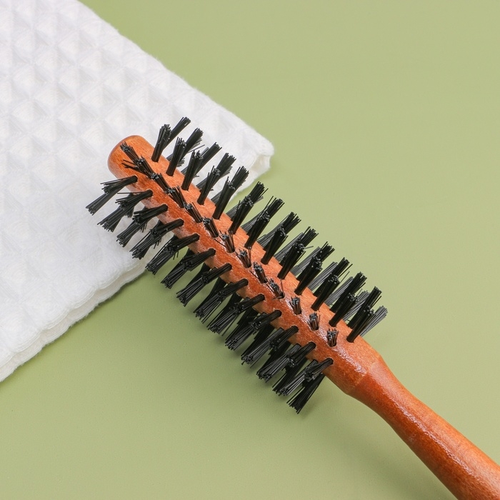 Брашинг &laquo;Натурель&raquo;, d = 1,5/4,5 &times; 22 см, искусственная щетина, цвет &laquo;тёмное дерево&raquo;