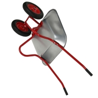 Тачка садовая, двухколёсная: груз/п 120 кг, объём 85 л, красные ручки Тачка садовая, двухколёсная: груз/п 120 кг, объём 85 л, красные ручки