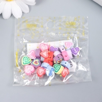 Бусины для творчества PVC "Сердечки красочные" набор 25 шт 0,5х0,9х1 см