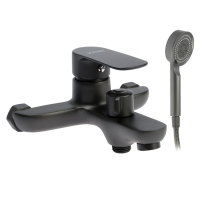 Смеситель для ванны ZEIN Z3853, однорычажный, душевой набор, лейка 5 режимов, графит Смеситель для ванны ZEIN Z3853, однорычажный, душевой набор, лейка 5 режимов, графит