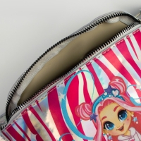 Сумка детская для девочки поясная "Модная девчонка", на молнии, цвет серебристый