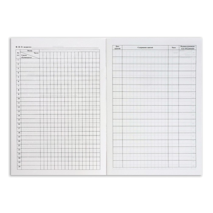 Журнал учета внеурочной деятельности в образовательной организации А4, 32 листа