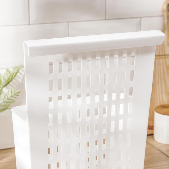 Корзина для хранения подвесная на дверцу IDEA, пластик, 25&times;13&times;36 см, белая