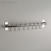 Держатель для полотенец, 8 подвижных крючков, 40&times;8,5&times;4,5 см