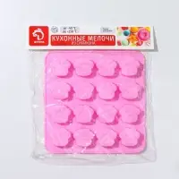 Форма для конфет и шоколада Доляна &laquo;Лапки&raquo;, силикон, 16&times;15,5 см, 16 ячеек (3&times;2,7&times;0,5 см), цвет МИКС