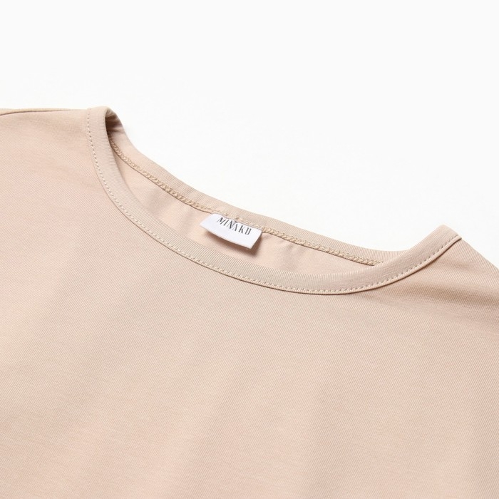 Платье женское трикотажное MINAKU: Basic line цвет бежевый, р-р 44 Платье женское трикотажное MINAKU: Basic line цвет бежевый, р-р 44