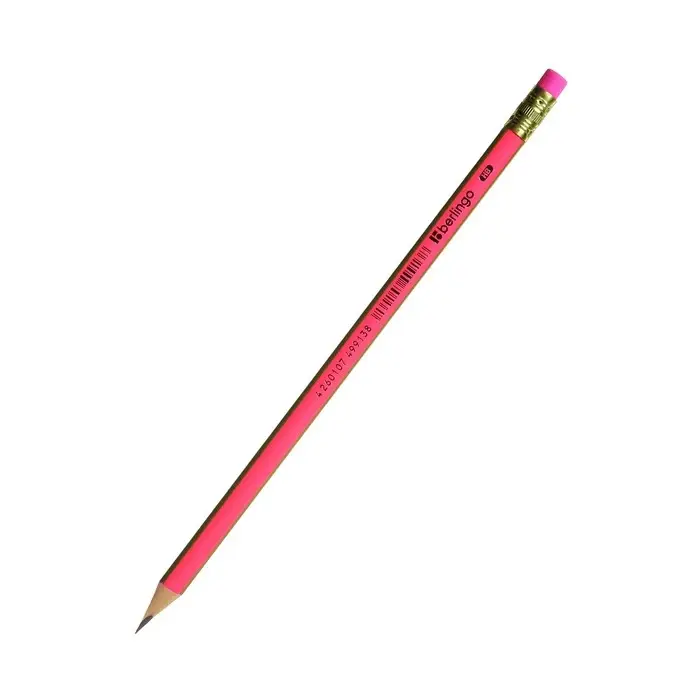 Карандаш чернографитный Berlingo &laquo;Fuze&raquo;, HB, трёхгранный, заточенный, с ластиком, ассорти