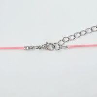 Кулон на шнурке &laquo;Сердце&raquo; объёмное, цвет серебро с розовым, 30+5 см