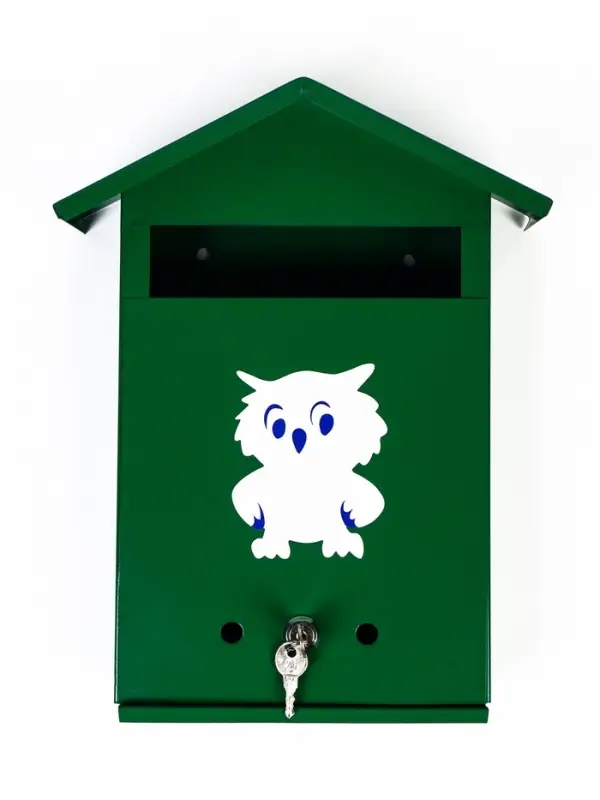 Ящик почтовый с замком, вертикальный "Филин", зеленый