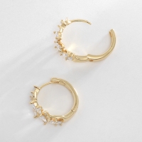 Серьги-кольца XUPING диадема, цвет белый в золоте, d=2 см