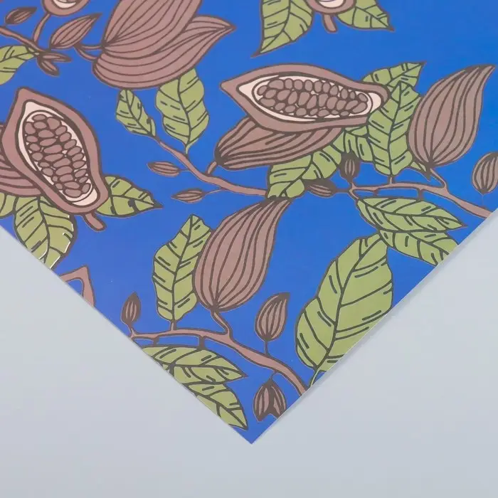 Бумага для скрапбукинга "Какао на синем" плотность 180 гр 30,5х32 см