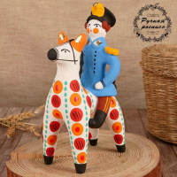 Дымковская игрушка "Всадник - офицер", 16 см, микс Дымковская игрушка "Всадник - офицер", 16 см, микс