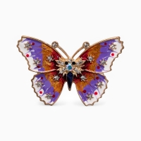 Брошь &laquo;Бабочка&raquo; мозаика малая, цветная в золоте
