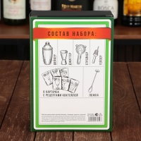 Подарочный набор барный &laquo;Bartender&raquo;: 5 предметов, карточки с рецептами