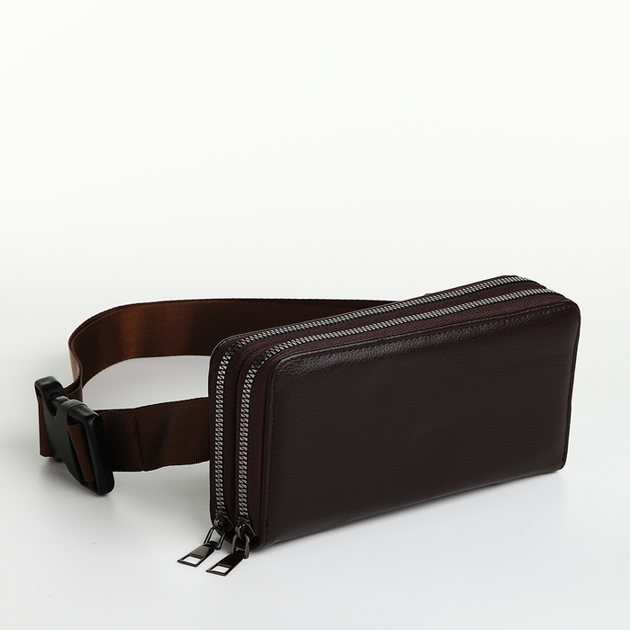 Портмоне-клатч мужской на молнии TEXTURA, цвет коричневый Портмоне-клатч мужской на молнии TEXTURA, цвет коричневый