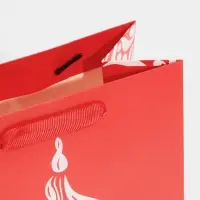 Пакет подарочный новогодний ламинированный &laquo;Расписная ёлка&raquo;, MS 18 х 23 х 10 см