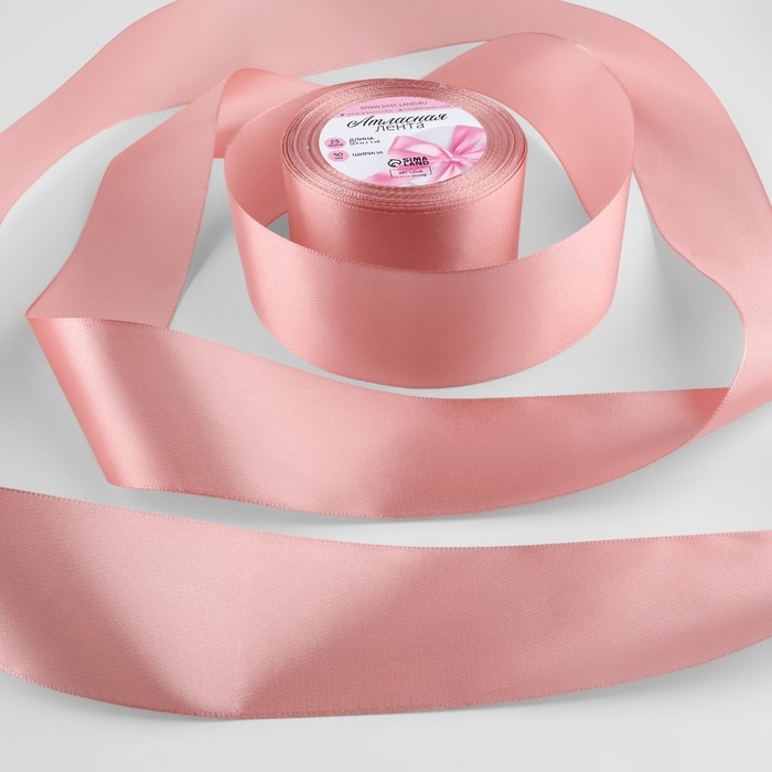 Лента атласная, 50 мм &times; 23 &plusmn; 1 м, цвет розовое золото №146