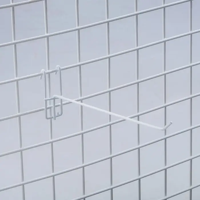 Крючок на сетку одинарный, d=3 мм, L=18,5 см, цвет белый