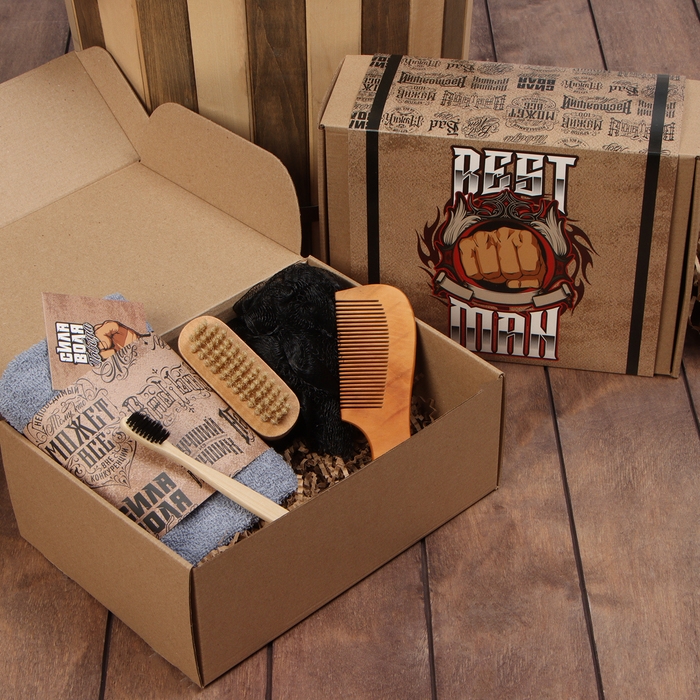 Набор подарочный Этель Best man полотенце и аксс (5 предм) Набор подарочный Этель Best man полотенце и аксс (5 предм)