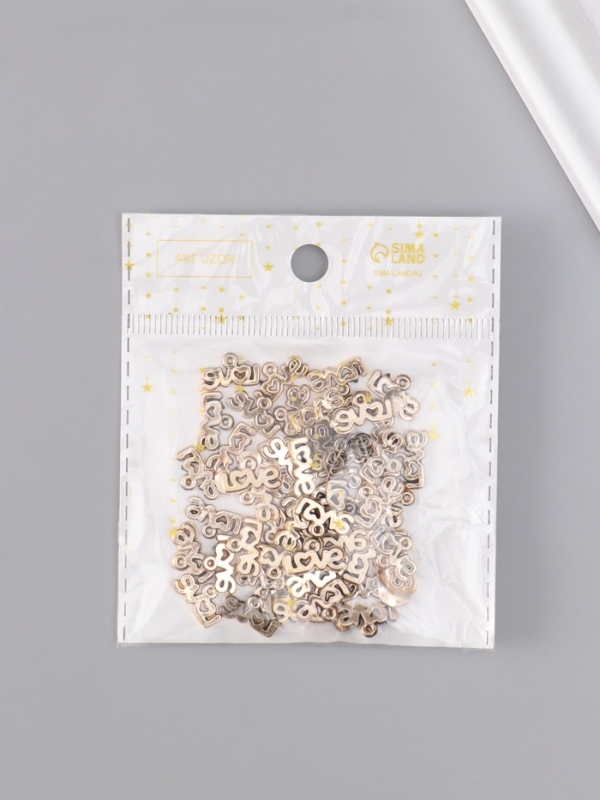 Декор для творчества пластик "Love ажурная" набор 50 шт 1х1,3х0,2 см