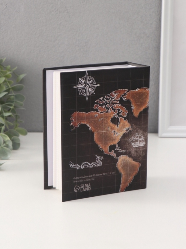 Фотоальбом на 96 фото 10х15 см "Карта" матовый с ламинацией 16,5х12х5,5 см