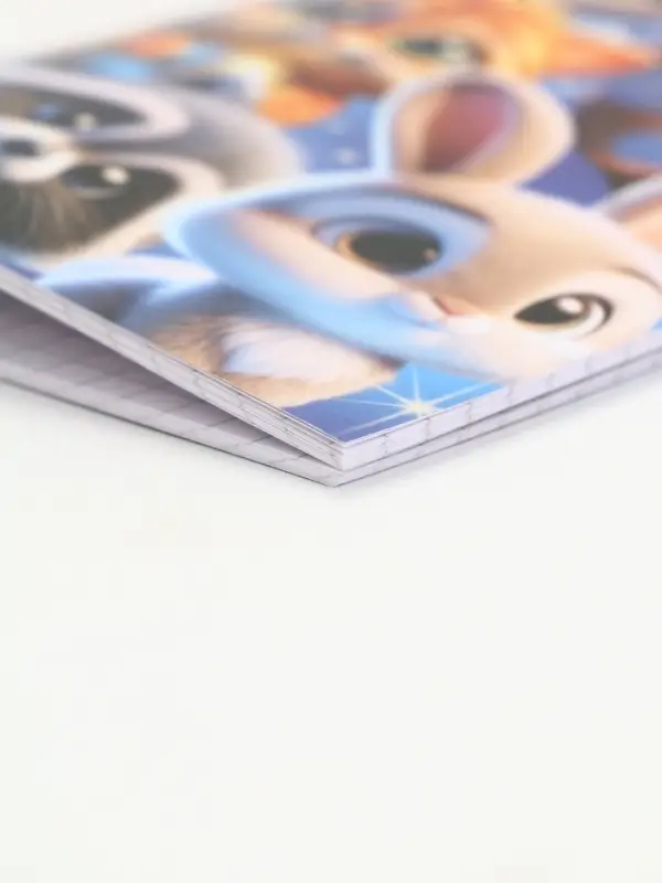 Блокнот А6, 32 л на скрепке, в клетку  "Пушистики"