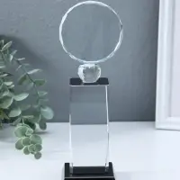 Стела наградная стекло "Медаль" медаль d=8 см площадка 5,5х11,8 см 7х8х24 см