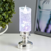 Ночник "Ледянна свеча" LED 1Вт от батареек 3хLR44 хром 4,5х4,5х12 см RISALUX