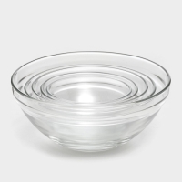 Салатники Доляна &laquo;Классика&raquo;, с крышками, набор 5 шт.: 900 /500/350/200/130 мл, стекло, зелёные