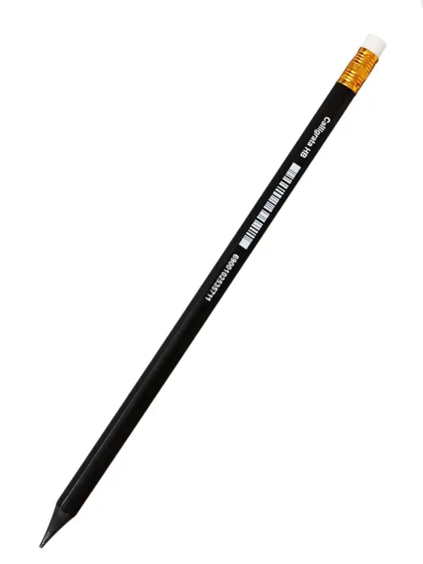 Набор карандашей чернографитных 12 штук, Calligrata Classic, с ластиком, заточенные, пластик, трехгранные, черные