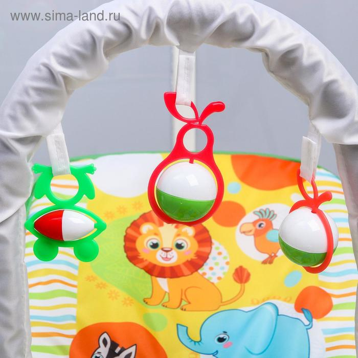 Шезлонг - качалка для новорождённых &laquo;Африка&raquo;, игровая дуга, игрушки МИКС